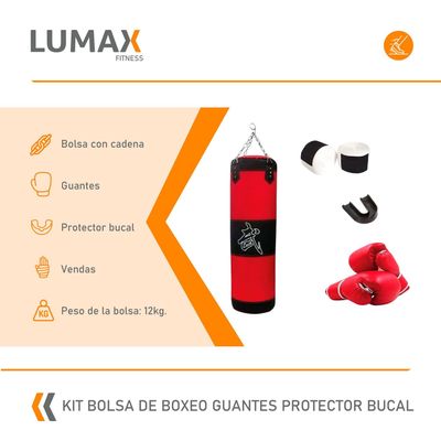 Imagen 2 del producto Kit Bolsa de Boxeo con Guantes y Protector Bucal
