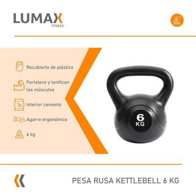 Imagen 2 del producto Pesa Rusa Kettlebell 6kg Entrenamiento Crossfit Fitness