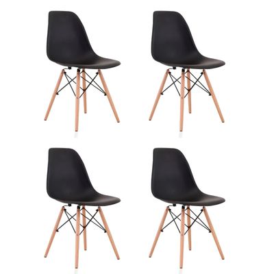 Set 4 Silla Eames Dsw Clasica Negra