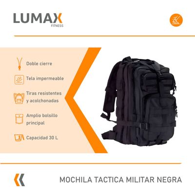 Imagen 2 del producto Mochila Tactica Militar Camping 30 Litros Negra