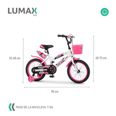 Imagen 2 del producto Bicicleta Infantil Lumax Aro 12 Rosado Con Rueditas