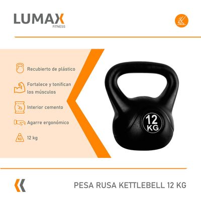 Imagen 2 del producto Pesa Rusa Kettlebell 12kg Entrenamiento Crossfit Fitness
