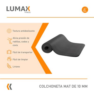 Imagen 2 del producto Colchoneta Mat Yoga Pilates Ejercicio 10 mm Negra