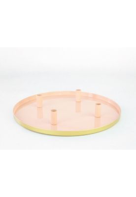 Candelabro Bandeja Rosa Velas 2,2 Cm De Diámetro