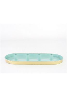 Candelabro Ovalado Color Verde - Velas 1.3 Cm Diametro