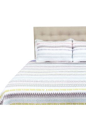 Imagen 1 del producto Cubrecama Microfibra Estampado Trazos 1.5 Plazas