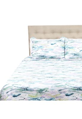 Cubrecama Microfibra Estampado Acuarela 2 Plazas