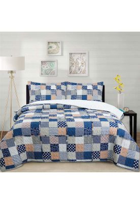 Cubrecama Ruffle Sherpa Patch Formas 1.5P