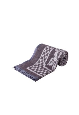 Frazada Termica Borde Satinado Flores 1.5P Café