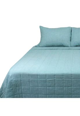 Cubrecama Polilino Bordado 1.5 Plazas Turquesa