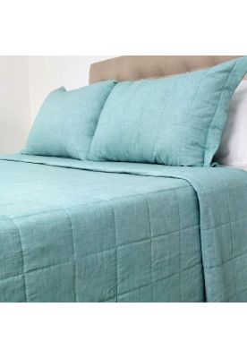 Imagen 2 del producto Cubrecama Polilino Bordado 1.5 Plazas Turquesa