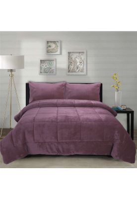 Cubrecama Coral Termico 2P Color Rosa Viejo