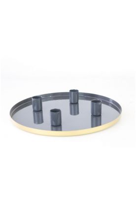 Candelabro Bandeja Gris Velas 2,2 Cm De Diámetro