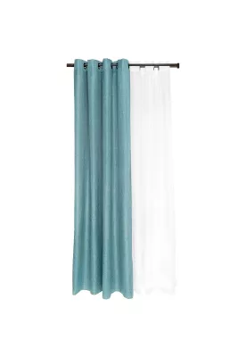 Set Cortinas 6P Corcovado 140X220 Cm Turquesa