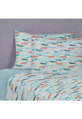 Sábanas 144H Estampadas King Painting Celeste