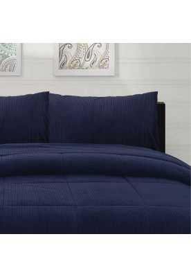 Imagen 2 del producto Cubrecama Corduroy Termico 1.5P - Azul Indigo