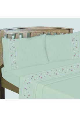 Sabanas Bordadas 144H Calm King Gris Plata