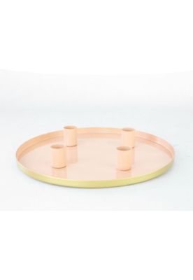 Candelabro Bandeja Rosa - Velas 1,3 Cm De Diámetro
