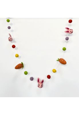 Guirnalda Conejo De Pascua Fieltro 200cm Dsn2012