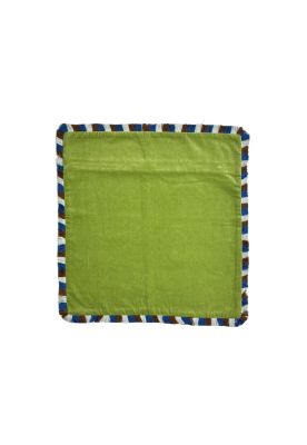 Funda de flecos velvet para cojín 50 x 50 cm verde