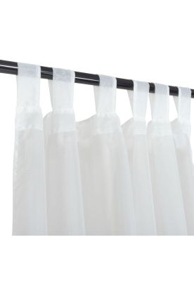 Set Cortina Velo Liso Presilla 145x230 Cm - Marfil
