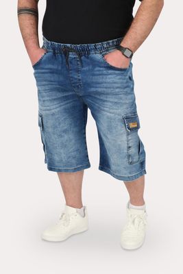 Plus Short Bermuda Denin Cargo Raw Azul Gangster