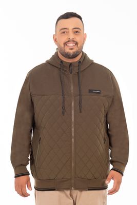 Imagen 1 del producto Plus Poleron Hibridas Patchwork Verde Oliva Oscuro Gangster