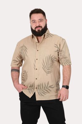 Plus Camisa Mc Algodón Meio Café Gangster