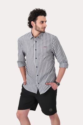 Camisa ML Fake Linho Buriti Azul Gangster