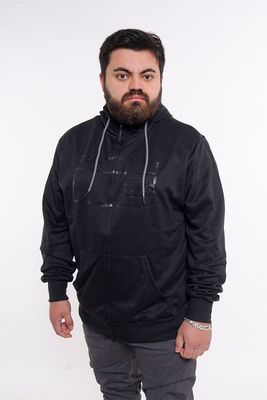 Plus Poleron Full Zipper Sili Negro Gangster