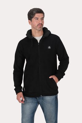 Poleron Full Zipper Fleece Blvck  Negro Overcore