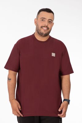 Plus Polera MC Textura Foggy Burdeo