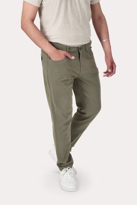 Plus Pantalon Canvas Liso Keele Verde Militar