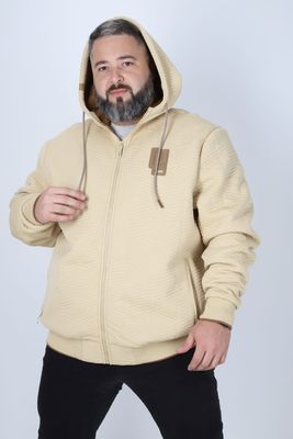 Plus Poleron Full Zipper Jacquard Sherpa Nebula Beige Gangster