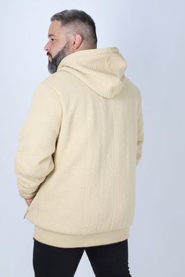 Imagen 2 del producto Plus Poleron Full Zipper Jacquard Sherpa Nebula Beige Gangster