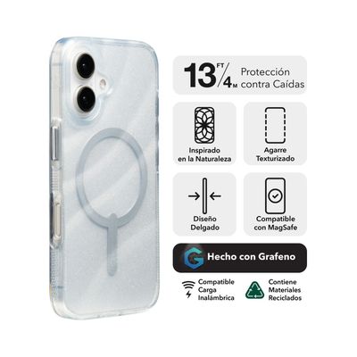 Imagen 2 del producto Funda Milan Snap Magsafe iPhone 16 Zagg Blanco Glitter