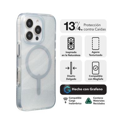 Imagen 2 del producto Funda Milan Snap Magsafe iPhone 16 Pro Zagg Blanco glitter