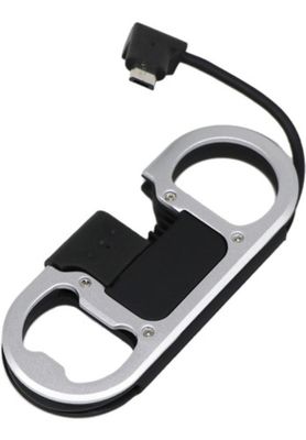 Llavero Multifuncion Con Cable Micro Usb Dusted Negro
