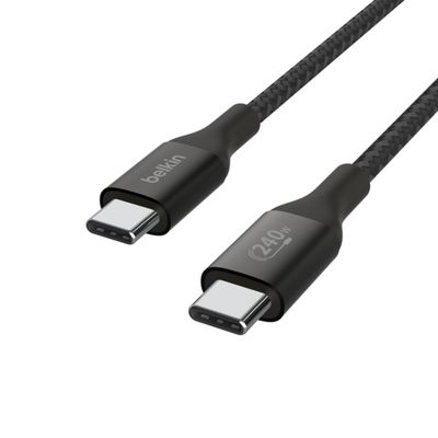 Imagen 2 del producto Cable USB-C a USB-C 240W de 2.0 Mt trenzado Belkin Negro