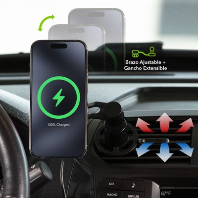 Imagen 2 del producto Cargador de auto inalámbrico Magsafe 7.5W Mophie negro