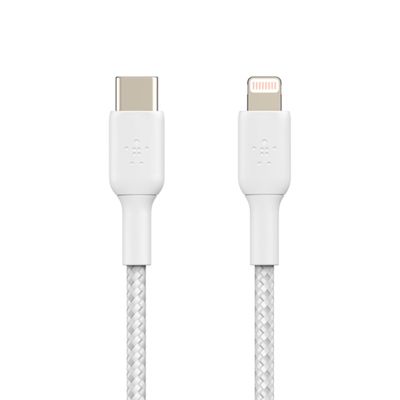 Cable trenzado USB-C a Lightning BOOST CHARGE Blanco