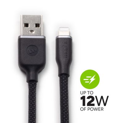 Imagen 2 del producto Cable USB-A a Lightning 1.0 Mt trenzado Mophie negro