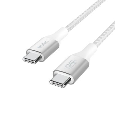Imagen 2 del producto Cable USB-C a USB-C 240W de 2.0 Mt trenzado Belkin Blanco
