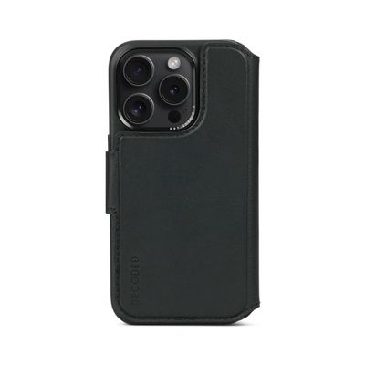 Funda cuero Wallet con MagSafe iPhone 15 Pro Decoded Negro
