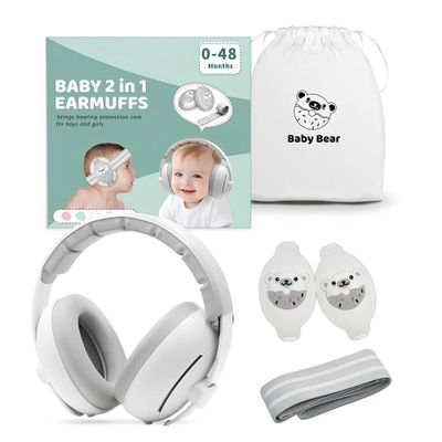Imagen 2 del producto Orejeras Antiruido Auriculares 2 En 1 Blanca LuBabycas