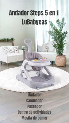 Imagen 2 del producto Andador Caminador 5 En 1 Con Apoya Pies Gris LuBabycas
