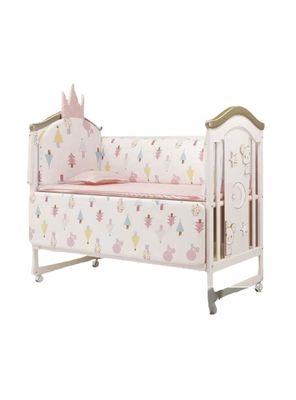 Cuna Colecho Madera Con Mudador Mosquitero Lubabycas Rosada