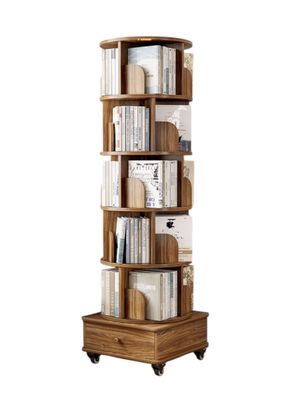 Biblioteca Giratoria 360 Librero Organizador Con Cajón 173cm
