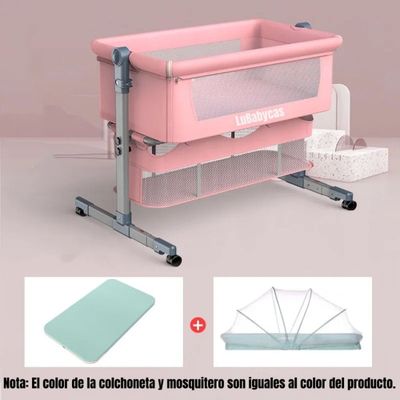 Imagen 2 del producto Cuna Colecho Bebé Con Mosquitero Rosada Lubabycas