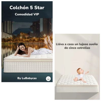 Imagen 2 del producto Colchón 2 Plazas 150x200x30cm Comprimido Pocket LuBabycas